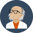 avatar, doctor, eyeglasses, human, old, profile, user