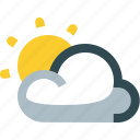 weather, partly, cloudy, sun, cloud