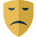 emoticon, bad, face, mask, sad