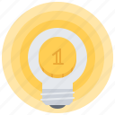 bulb, coin, idea, investment, light, money