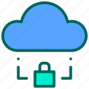 cloud, internet, locked, privacy, storage