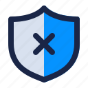 antivirus, cancel, close, internet, protect, security, shield