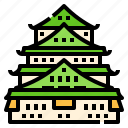 architecture, castle, landmark, osaka, traditional