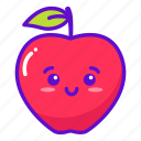 apple, cute, fruit, kawaii