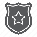 badge, law, officer, police, shield, star