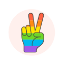 flag, hand, lgbtq, peace