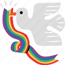 peace, pigeon, rainbow, ribbon, lgbtq