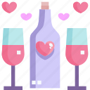 cheers, drink, heart, love, party, valentine