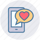 chat, heart, love, message, mobile, valentine