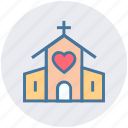 building, chapel, church, church with heart, heart, marriage, wedding