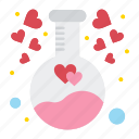 chemical, flask, heart, love