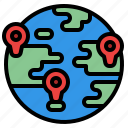 location, map, pin, world