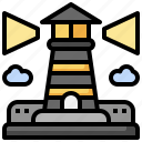 lighthouse, guide, orientation, light, security