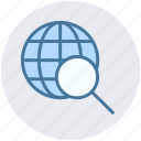 earth, globe, magnifier, search, search engine, seo, world