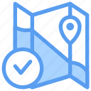 verified, location, navigation, map, place, marker