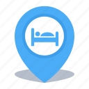 accommodation, gps, hotel, location, map pin, pin