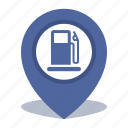 gas station, gps, location, map pin, pin