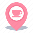 coffee shop, gps, location, map pin, pin