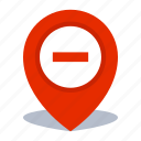 gps, location, map pin, pin, remove