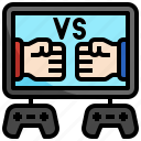 fighting, game, joy, online, computer, smartphone, hand, vs