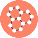 atom, electron, hexagons, molecule, science