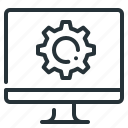 cogwheel, computer, gear, monitor, technology, computer technologies