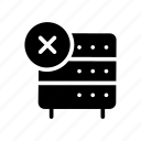 cross, delete, remove, server, storage