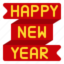 happy, new, year, birthday, party, banner, ribbon