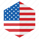 america, country, design, flag, hexagon, usa