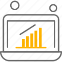 graph, chart, laptop, analytics