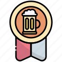 badge, award, medal, beer, alcohol, drink, beverage\