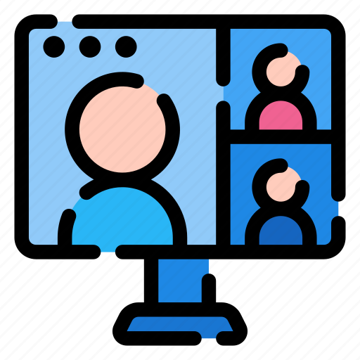 Video conference, meeting, communication, people icon - Download on Iconfinder