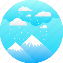 clouds, cold, ice, mountain, peak, snow, winter