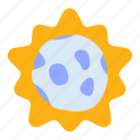 sun, moon, eclipse, sky, space