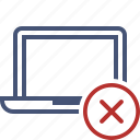 cancel, computer, laptop, notebook, pc, screen