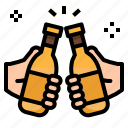 alcohol, bar, beers, bottle, drinks, hand, toast