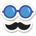 costume, glasses, hipster, moustache, party props