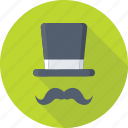 funky, hipster, moustache, party props, top hat