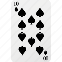 poker, ten, palying card, spad, hazard, card