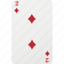 poker, diamond, palying card, hazard, two, card