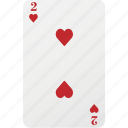 heart, poker, two, hazard, playing card, card