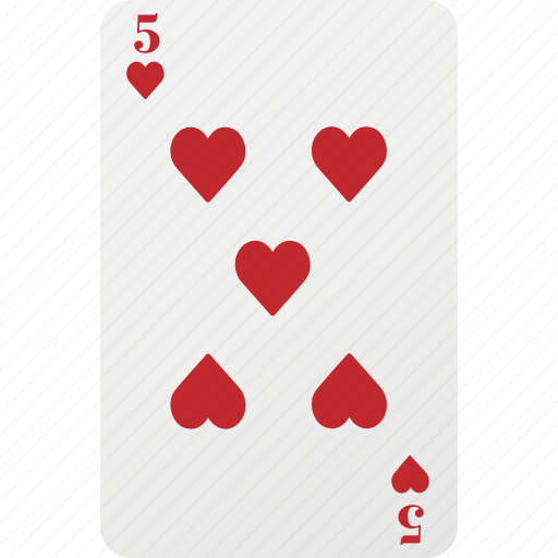 Heart, poker, five, card, playing card icon - Download on Iconfinder