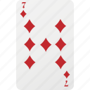 7, card, diamond, hazard, playing cards, poker, seven