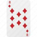 poker, diamond, playing cards, eight, hazard, card