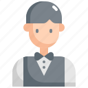 avatar, man, profession, restaurant, service, user, waiter