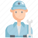 avatar, man, mechanic, profession, service, technician, user