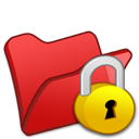 folder, locked, red