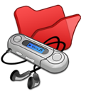 folder, mymusic, red