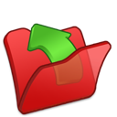 folder, red, arrow