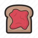 toast, bread, jam, kitchen, toaster